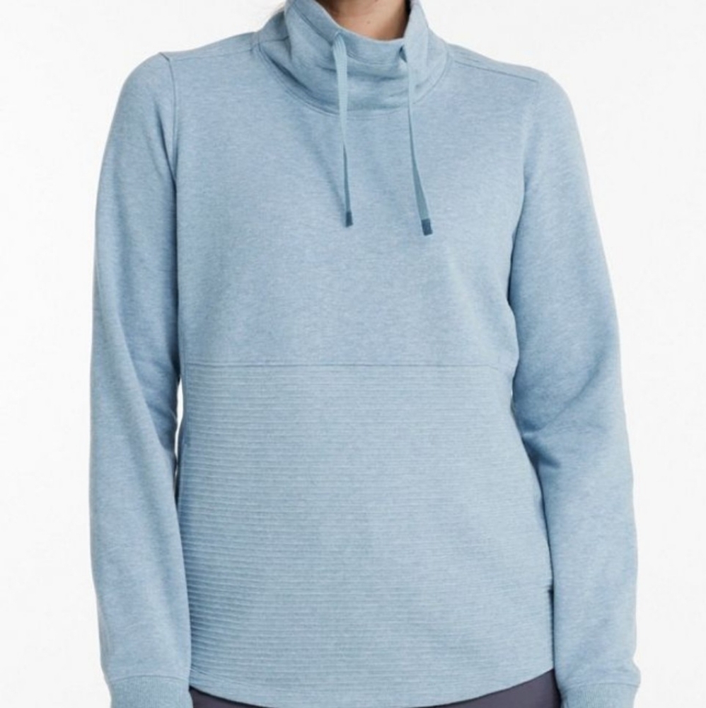 L.L. Bean Blue Cowl Neck Sweater with Relaxed Fit
